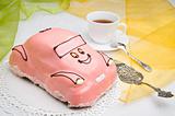 car cake with a cup of coffee