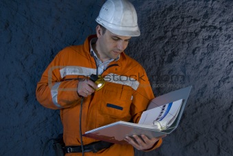 Engineer checking the plan