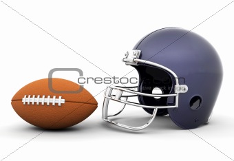 Helmet and football
