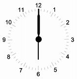 clock face at 6 o'clock