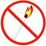 no fire or matches allowed sign