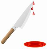 butcher knife with blood drips