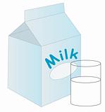 glass of milk and milk carton