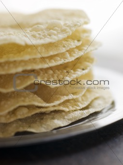 Stack Of Cooked Papadoms