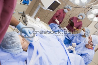 Patient undergoing egg retrieval procedure