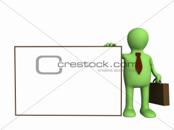 Puppet - businessman with the empty form in a hand