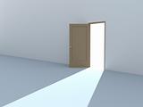 Conceptual image - bright light from an open door