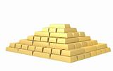 Symbol of riches - pyramid from gold ingots