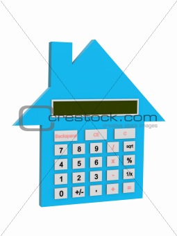 Conceptual image - 3d house the calculator