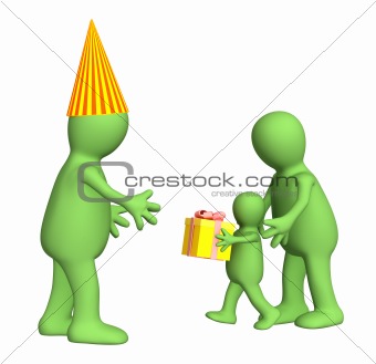 3d child,  congratulating the daddy with a holiday