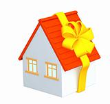 3d house - gift, wrapping a tape