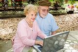 Seniors Computing Outdoors
