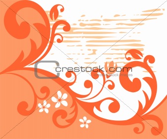 orange floral pattern