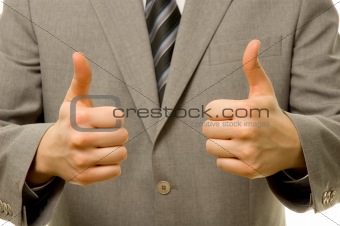 Thumbs up with both hands