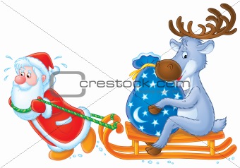 Santa Clause and Reindeer
