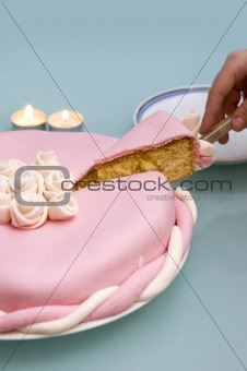 pink cake slice