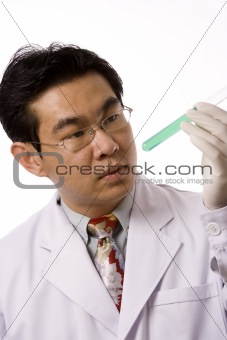 Asian Doctor With Test Tube
