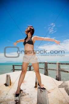 woman feeling free and relax