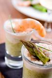 Asparagus and shrimp verrines