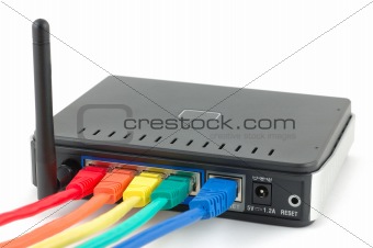 Cables connected router