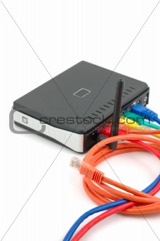 Cables and wireless router