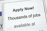 Employment ad on newspaper