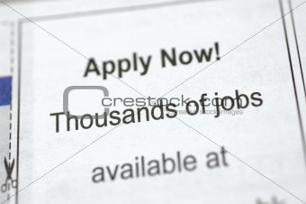 Employment ad on newspaper