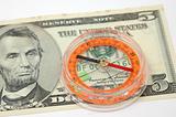 Compass on US dollar bill