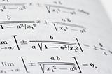 Math equation on white paper  