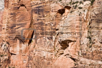 Rock wall Zion NP Utah USA (BN)