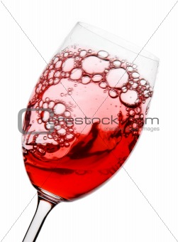 red wine spinning in a glass