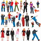 Lots of color people illustrations (vectors)