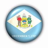 Round Button USA State Flag of Delaware