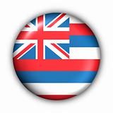 Round Button USA State Flag of Hawaii