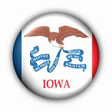 Round Button USA State Flag of Iowa