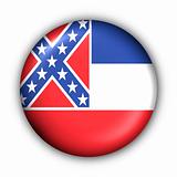 Round Button USA State Flag of Mississippi