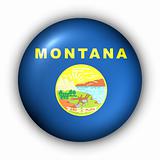 Round Button USA State Flag of Montana