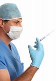 Surgeon doctor disposable syringe