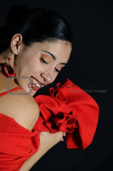Joyful hispanic woman