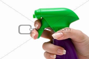 Holding a Spray Bottle