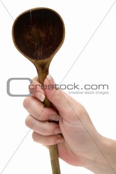 Holding a Used Wooden Spoon