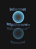 Wire globe and the text - letters the Internet-address