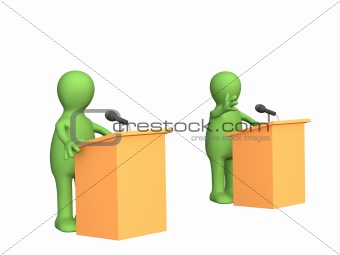 The 3d people - puppets, participating political debate
