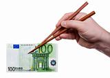 Chopsticks with banknote 1