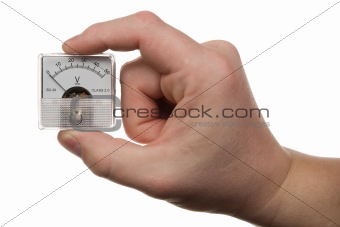 Hand with voltmeter 1