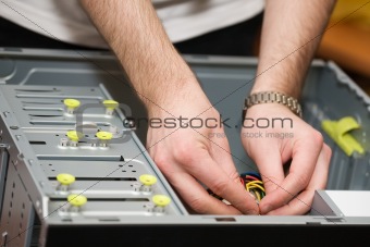 Hands in computer