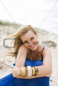 beautiful young girl at the beach
