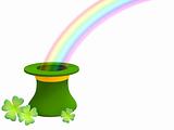 The rainbow growing from a green hat 