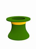 3d hat leprechaun green color. Objects over white