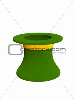 3d hat leprechaun green color. Objects over white